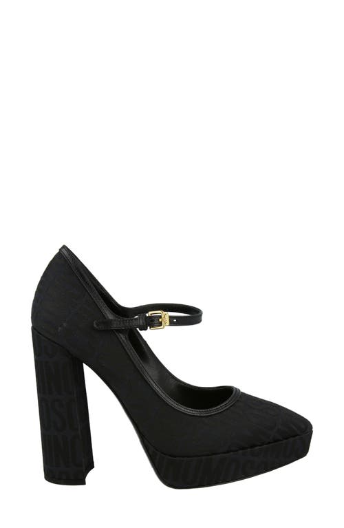 Moschino Logo Jacquard Mary Jane Pumps