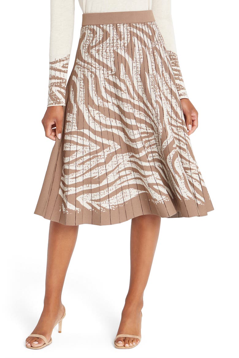 Show Your Stripes Zebra Pattern Knit Skirt, Main, color, NEUTRAL MULTI