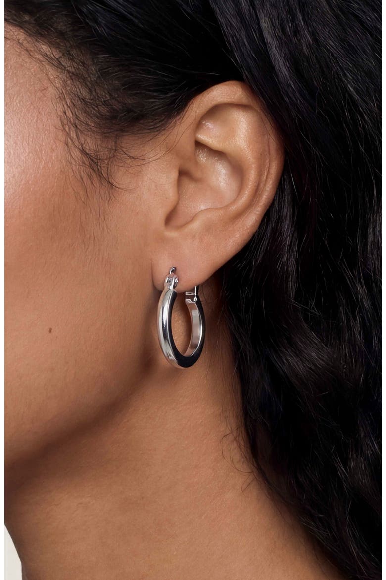 Set of 3 Hoop Earrings, Alternate, color, SILVER
