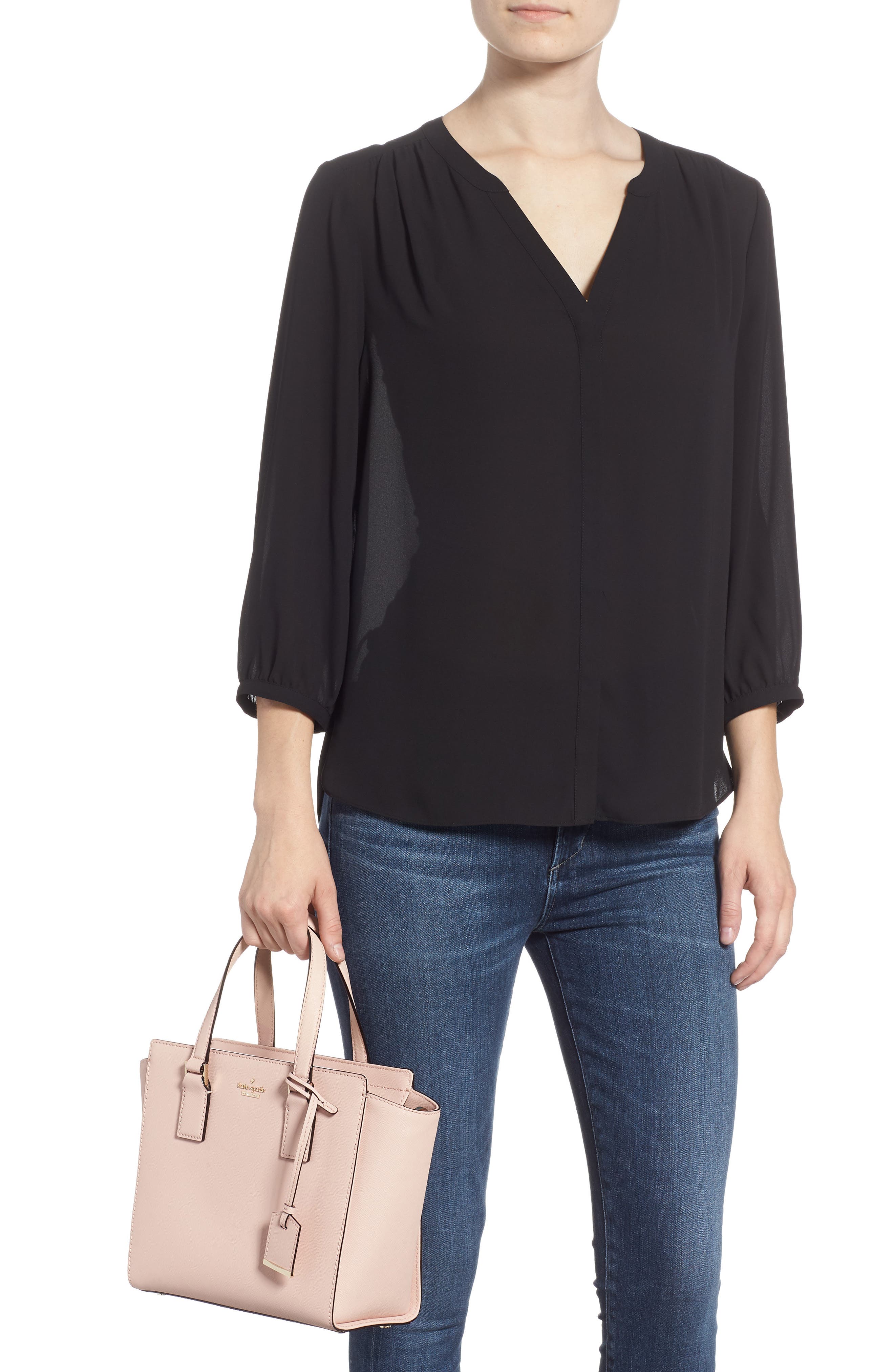 Kate Spade New York cameron street - small hayden leather satchel, Alternate, color, 