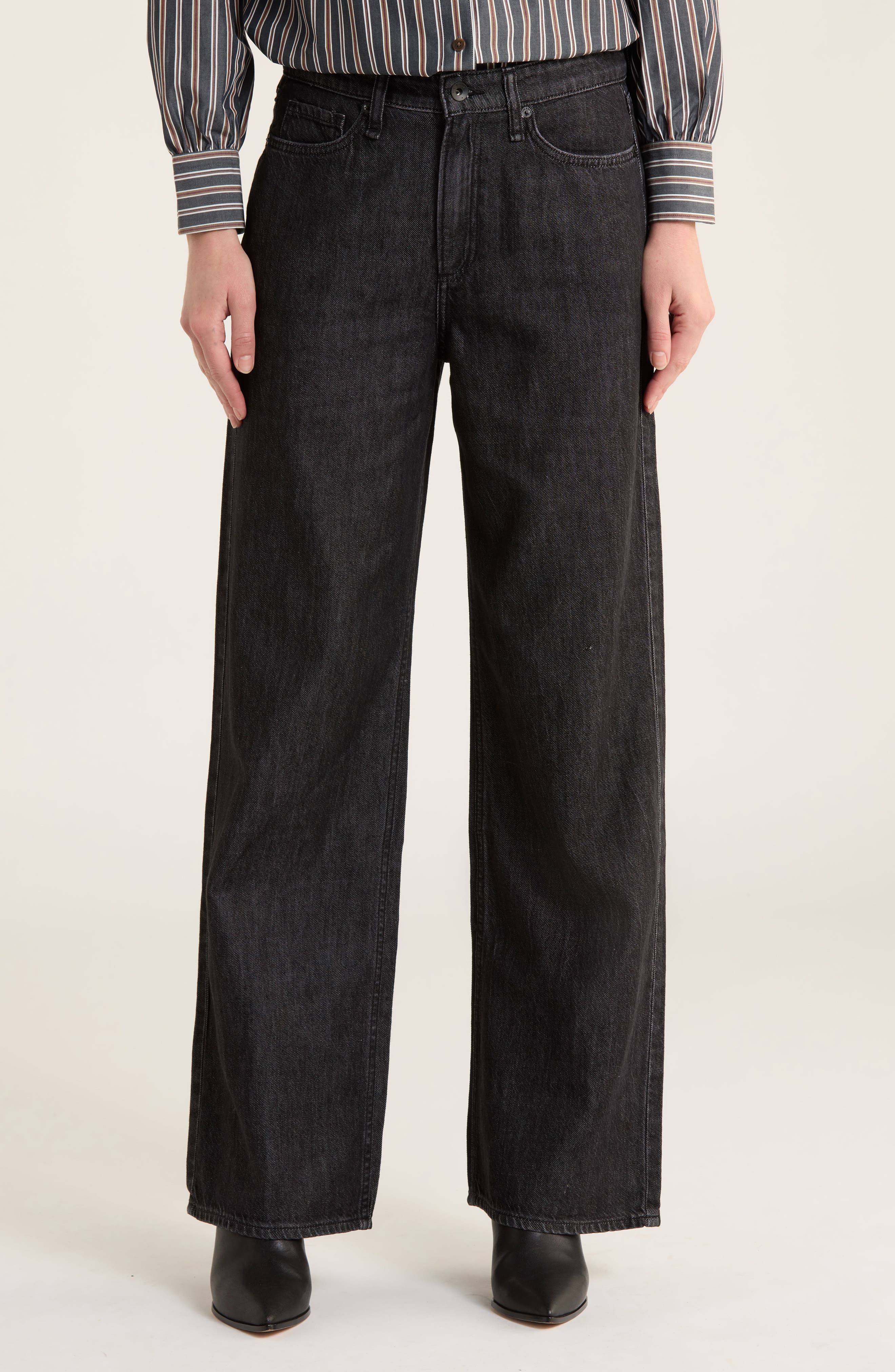 rag & bone Lori Mid Rise Wide Leg Jeans