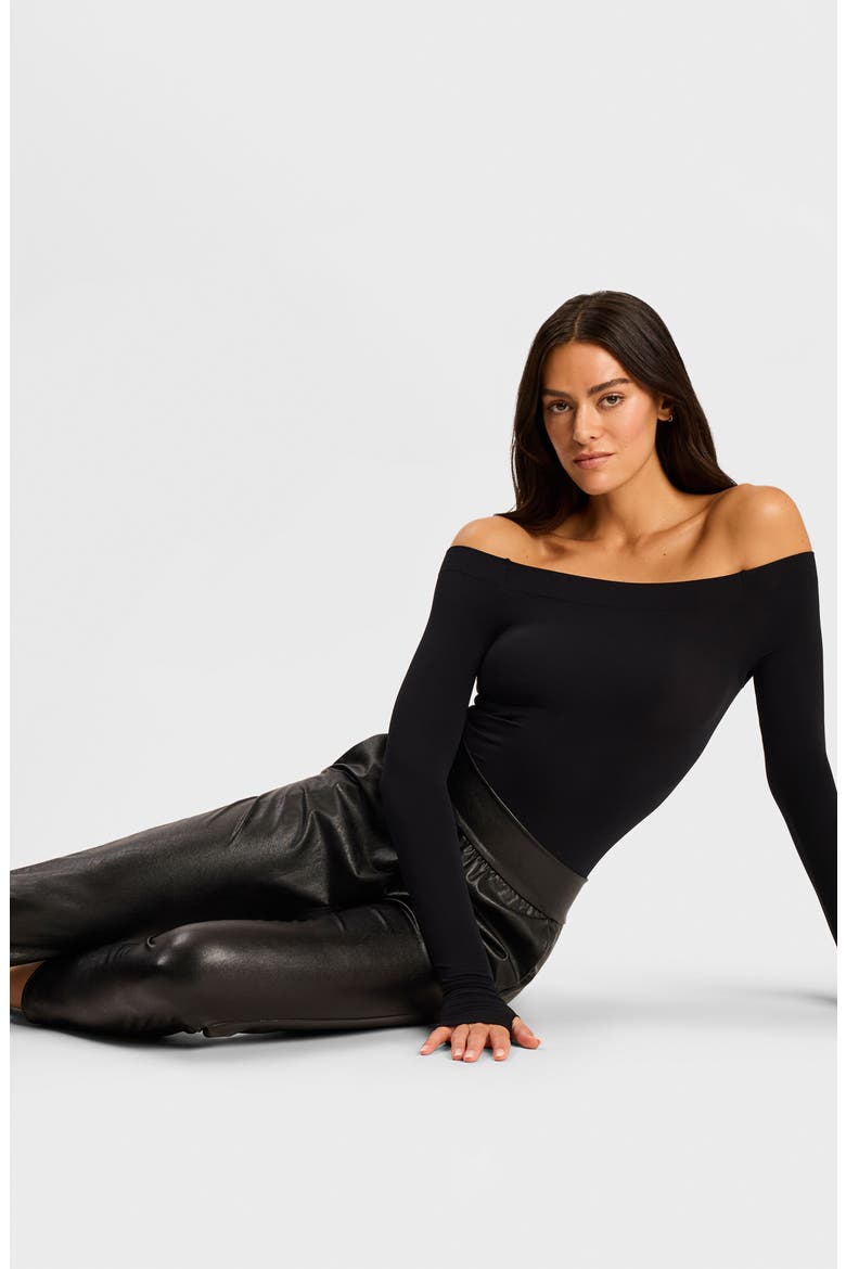 Faux Leather Cigarette Pants, Alternate, color, BLACK