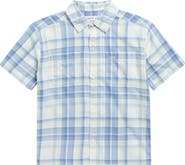 abercrombie kids Kids' Boxy Fit Plaid Short Sleeve Cotton Button-Up Shirt