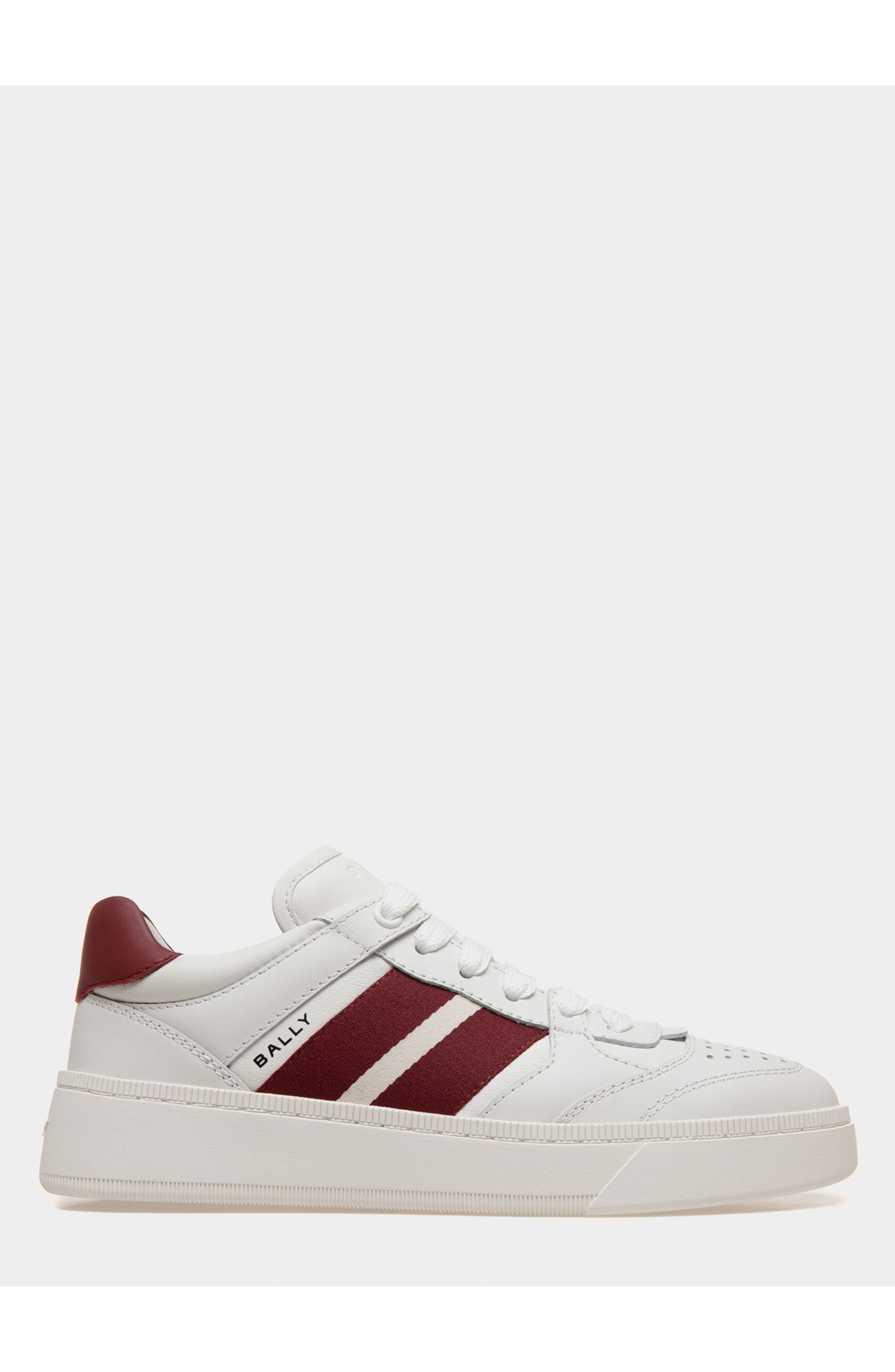 Bally Calf Leather Raise Sneaker, Main, color, White