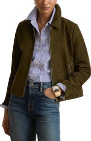 Lauren Ralph Lauren Suede Zip Front Jacket