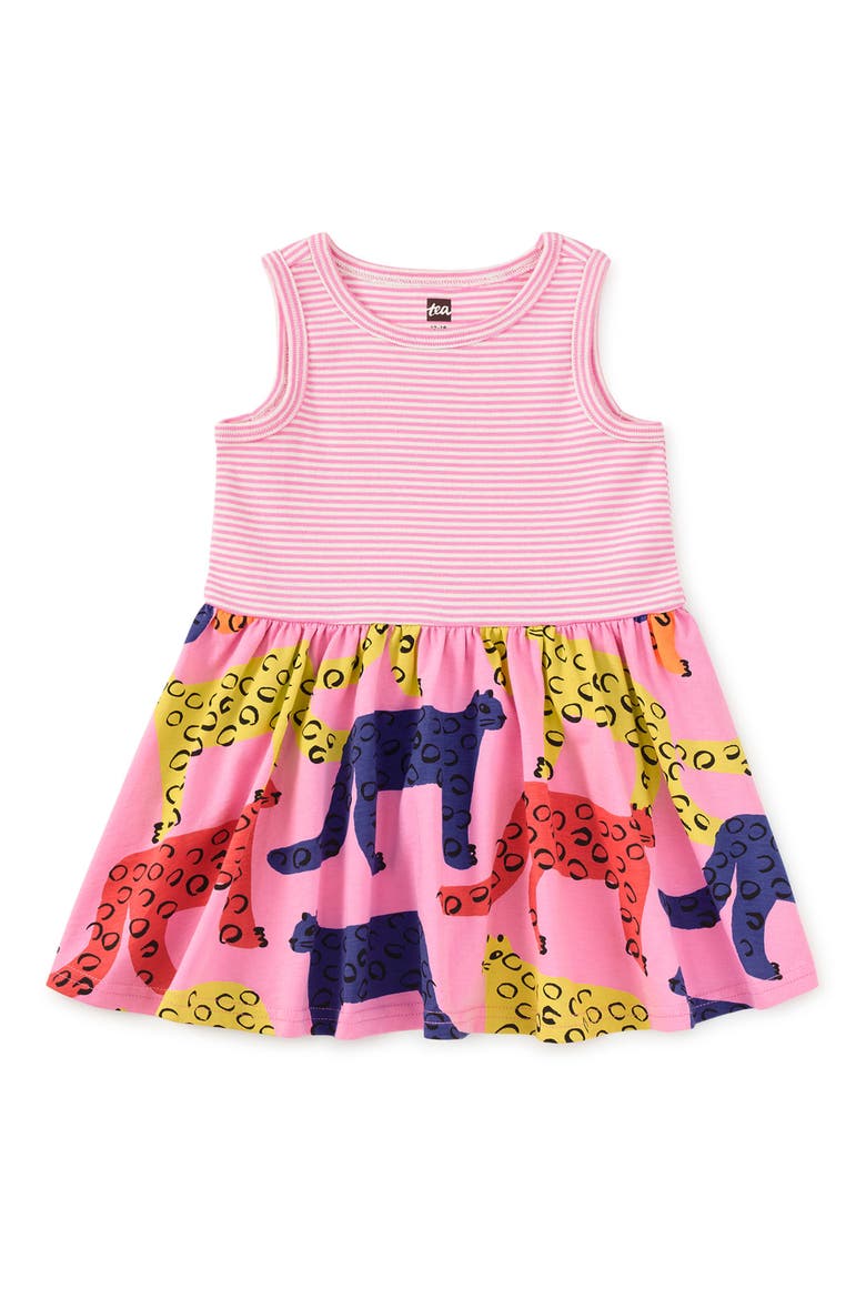 Print Mix Tank Skirted Dress, Alternate, color, Bright Jaguars