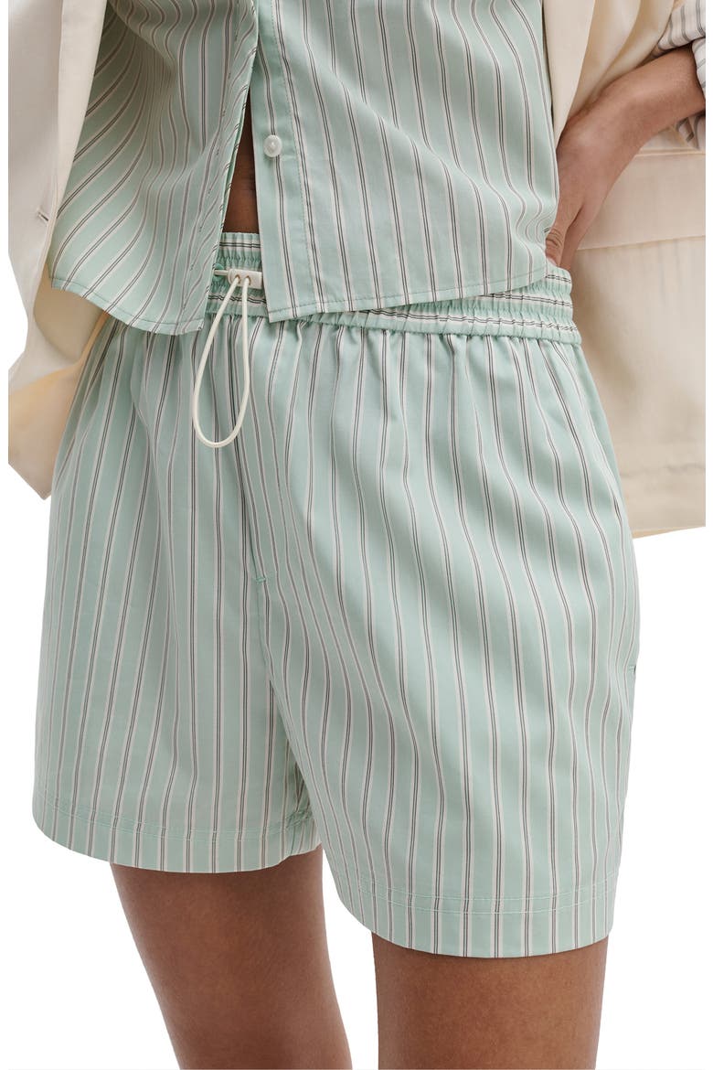 Marvin Stripe Cotton Drawstring Shorts, Alternate, color, GREEN STRIPE