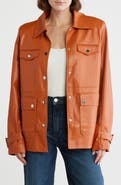 WeWoreWhat Faux Leather Shirt Jacket