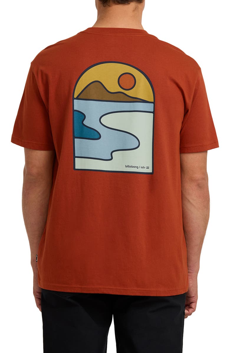 Billabong Sundown Adventure Division Organic Cotton Graphic T-Shirt, Alternate, color, Bark
