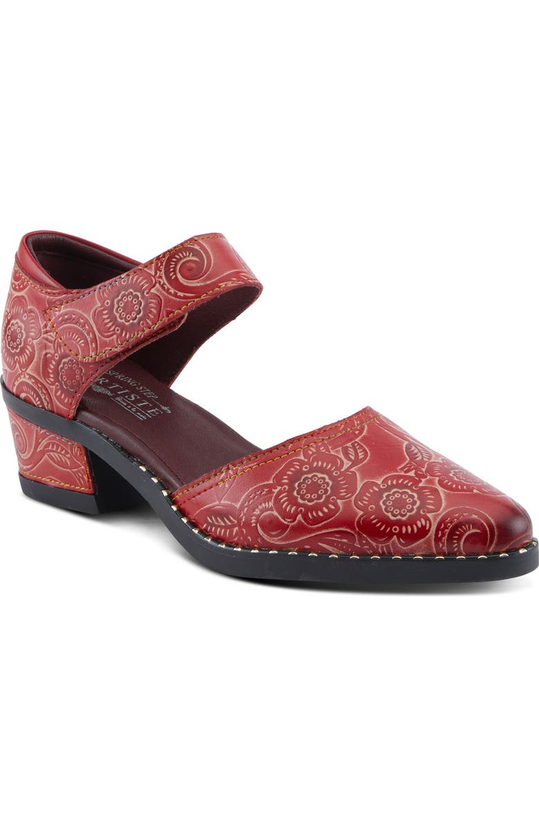 L'Artiste by Spring Step Jazzberry Ankle Strap Pump, Main, color, Red Multi