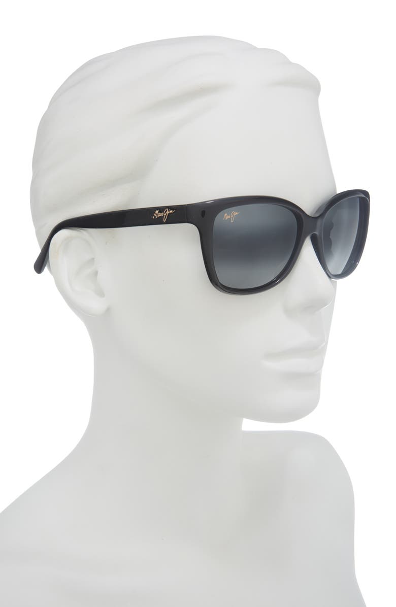 Maui Jim Starfish 56mm PolarizedPlus2<sup>®</sup> Cat Eye Sunglasses, Alternate, color, Black