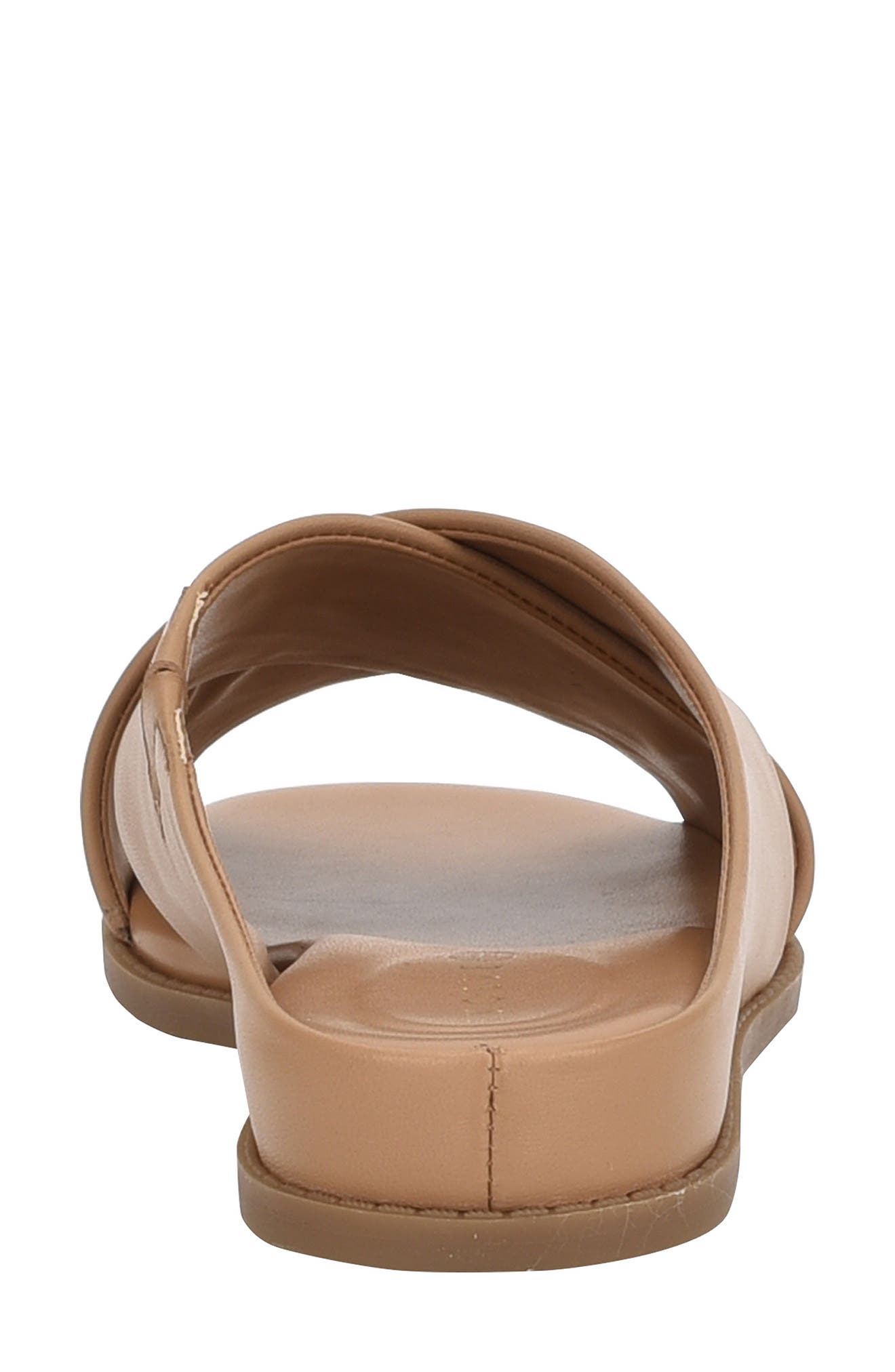 Odyssa Slide Sandal, Alternate, color, DARK NATURAL LEATHER