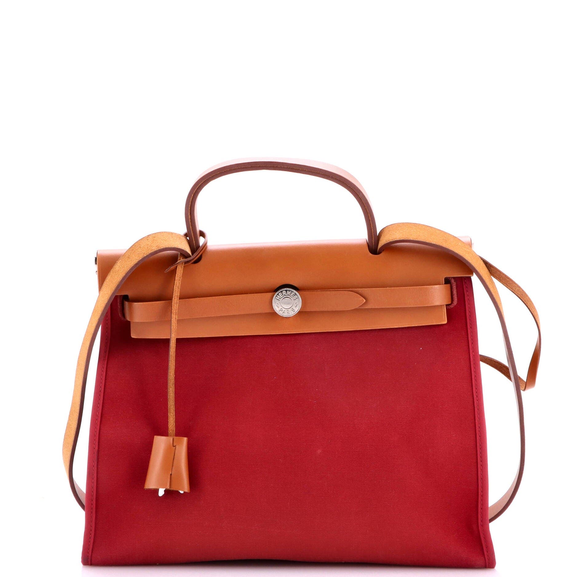 Herbag Zip Leather and Toile 31, Main, color, Red