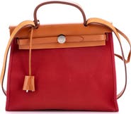 Pre-Owned Hermes Herbag Zip Leather and Toile 31