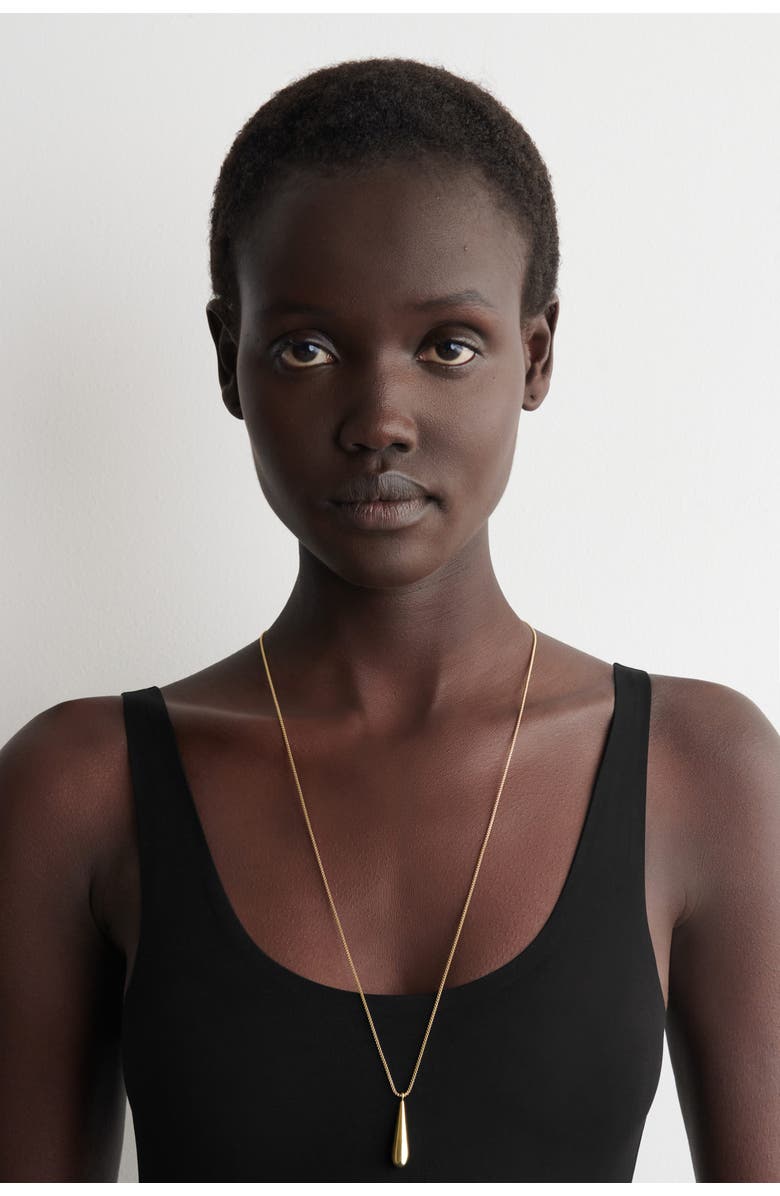 COS Teardrop Necklace, Main, color, Gold