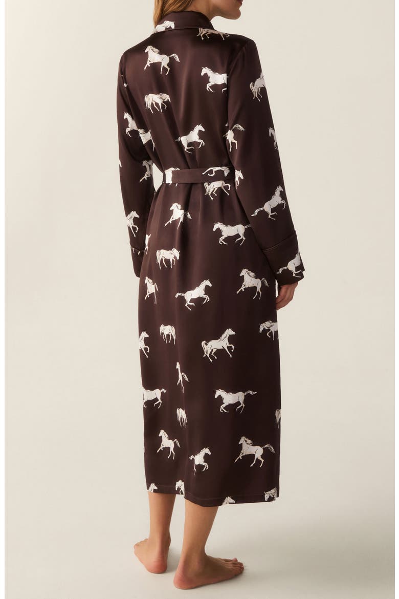 Highgrove Silk Robe, Alternate, color, BROWN