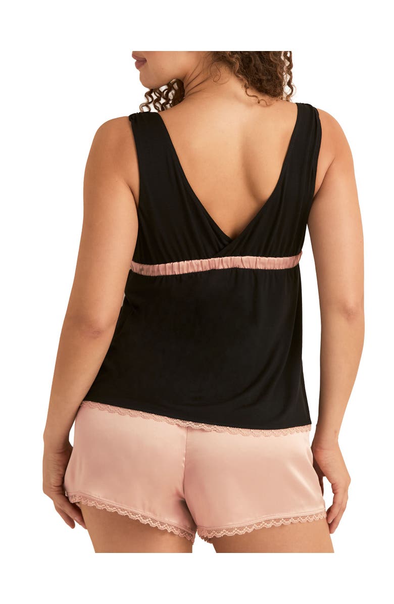 Adore Me Starsha Pajama Tank & Shorts Sleep Set, Alternate, color, Black