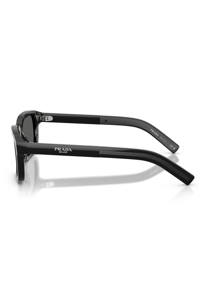 PR D16SF 57mm Rectangle Sunglasses, Alternate, color, BLACK / DARK GREY