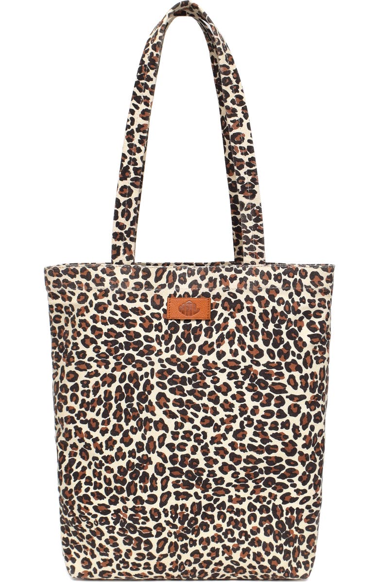 New Amsterdam Leatherworks Eden Canvas Tote, Main, color, Leopard