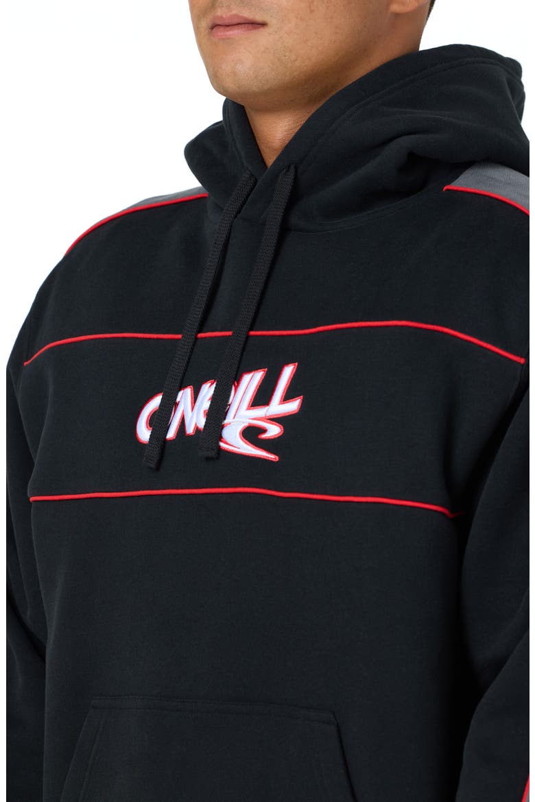 Early Embroidered Logo Hoodie, Alternate, color, BLACK