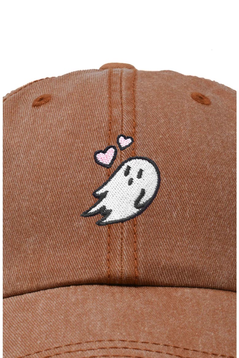 Heartly Ghost Embroidered Cap, Alternate, color, Washed Orange
