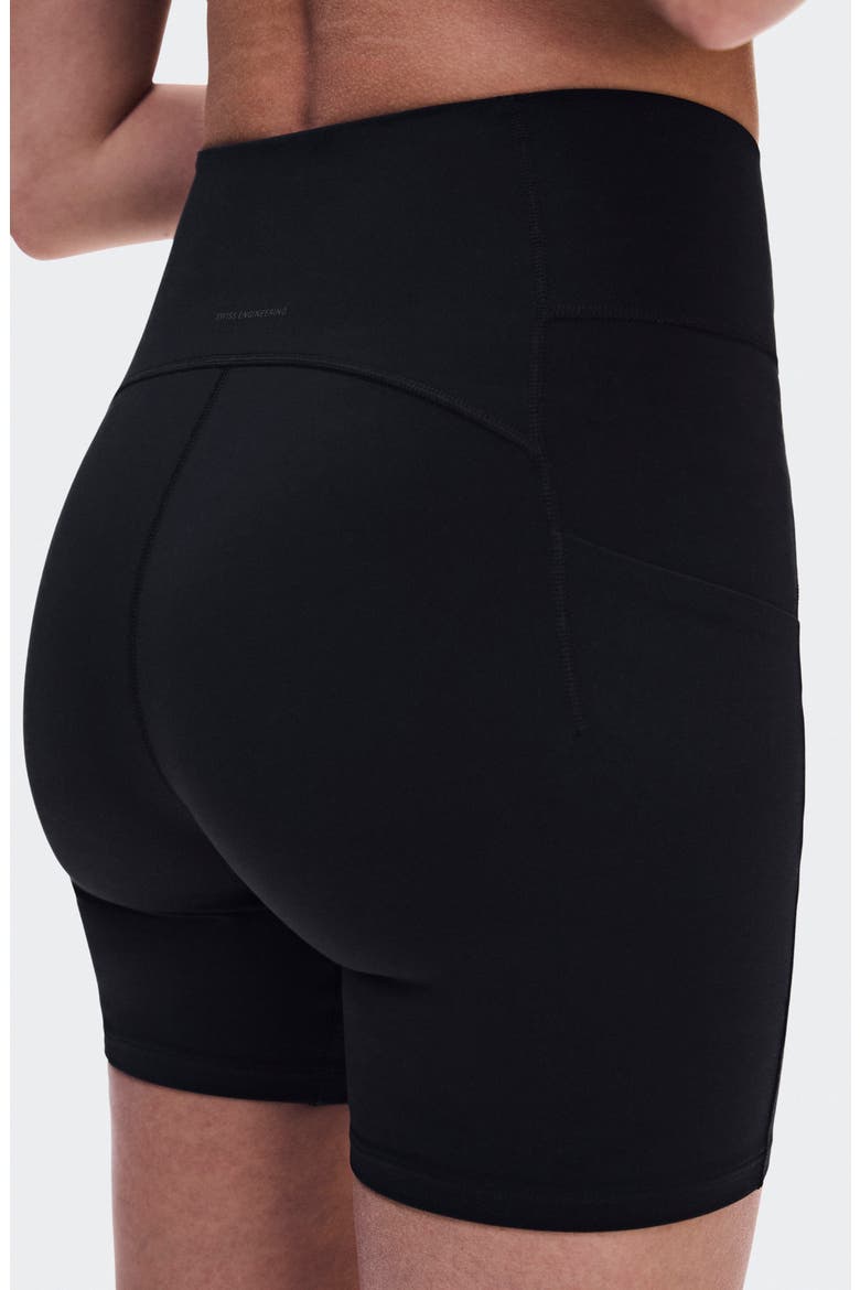 Studio High Waist Pocket Bike Shorts, Alternate, color, BLACK