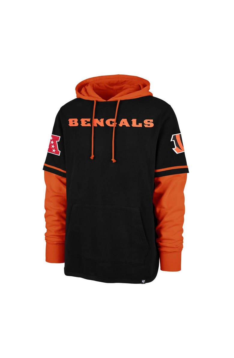 '47 Men's '47 Black Cincinnati Bengals Shortstop Pullover Hoodie, Alternate, color, 