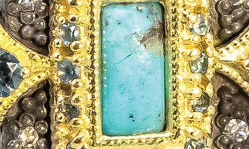 ARMENTA ARMENTA TURQUOISE & LONDON BLUE TOPAZ CRIVELLI DROP EARRINGS 