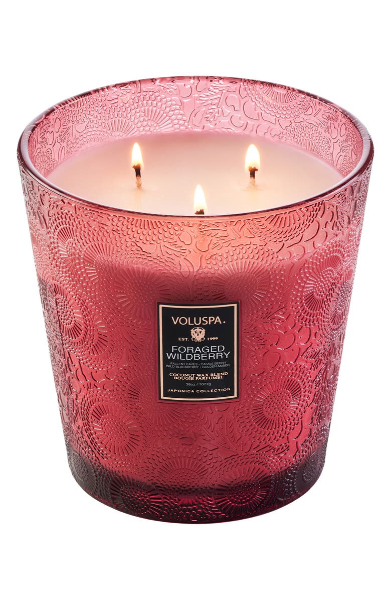 Voluspa Foraged Wildberry Three-Wick Hearth Candle, Alternate, color, 