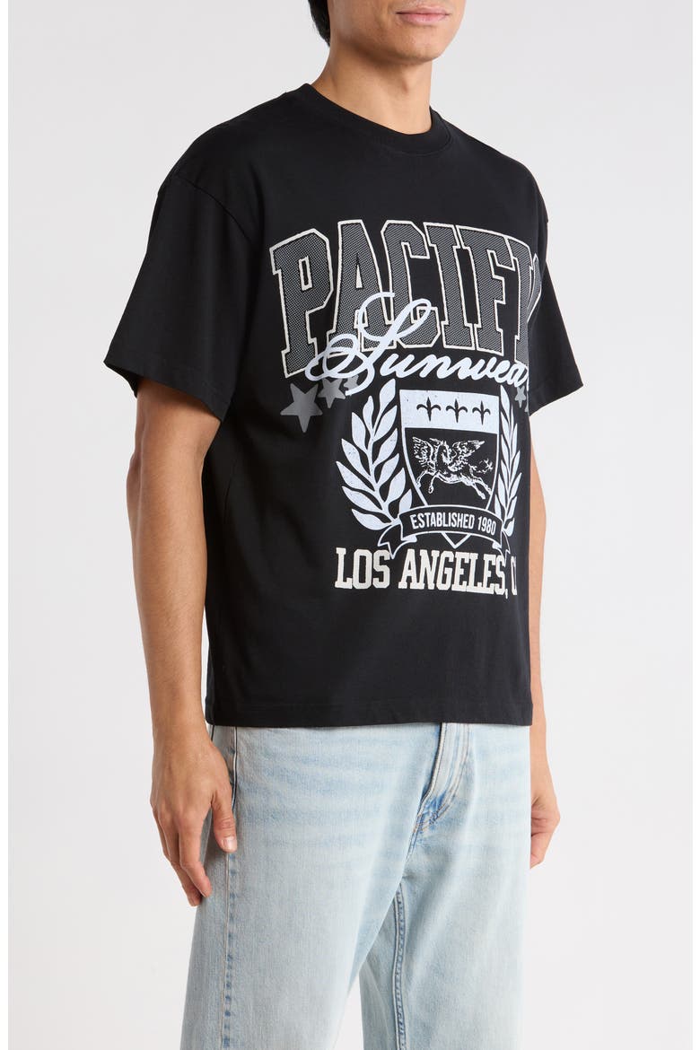 Crest Cotton Graphic T-Shirt, Alternate, color, BLACK