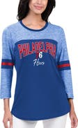G-III 4HER BY CARL BANKS Women's G-III 4Her by Carl Banks Royal Philadelphia 76ers Play the Game 3/4-Sleeve T-Shirt