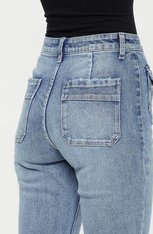 Kancan Ultra High Rise Wide Leg Jean In Light Grey In Blue