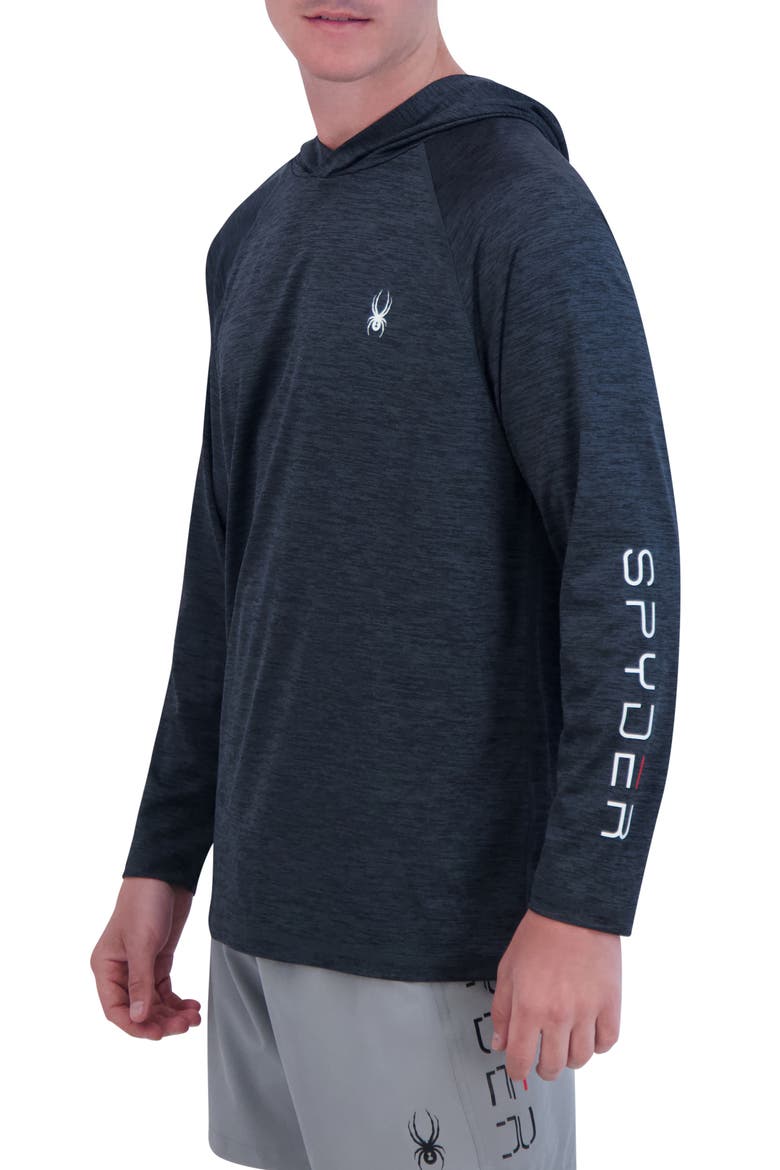 Long Sleeve Hooded Rashguard, Alternate, color, BLACK