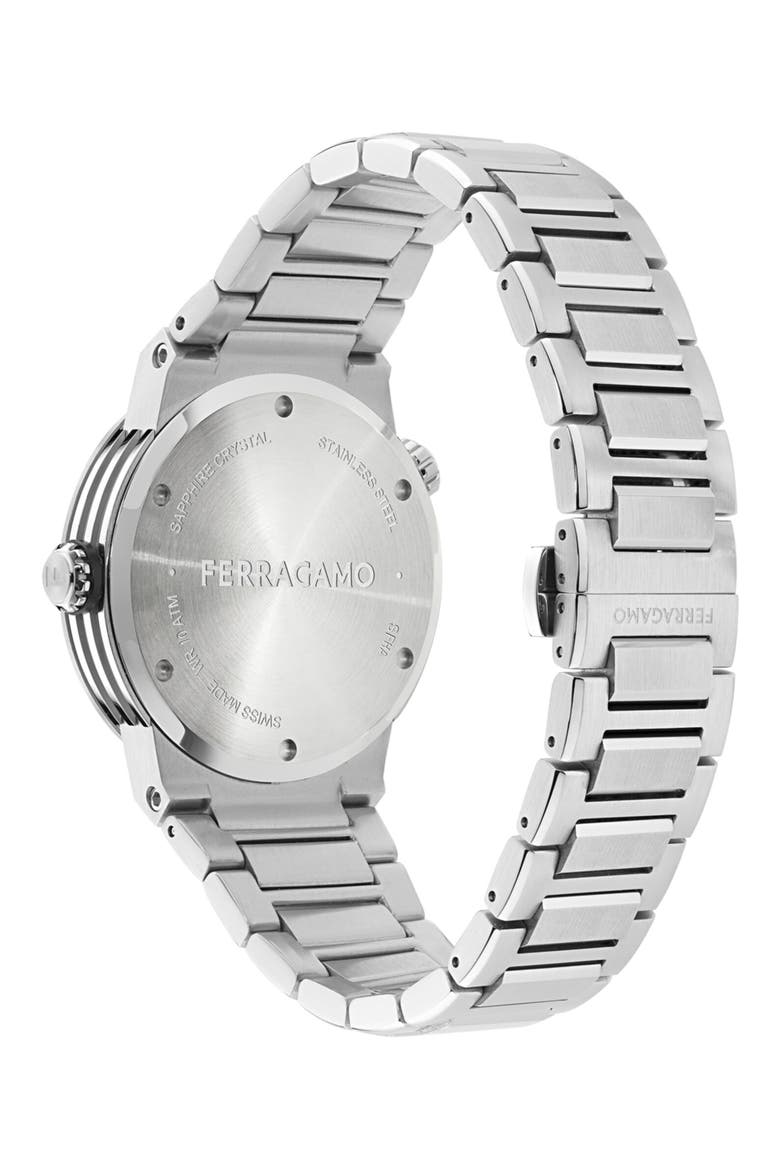 F-80 GMT Worldtime Bracelet Watch, 43mm, Alternate, color, STAINLESS STEEL