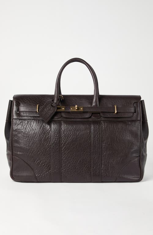 Brunello Cucinelli Men Country Leather Bag With Texture Grain