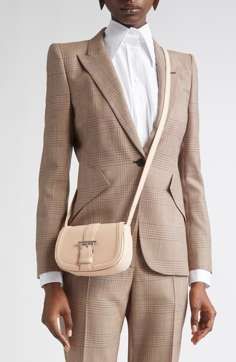 McQueen Mini T-Bar Shoulder Bag, Alternate, color, Blush Pink/ Silver