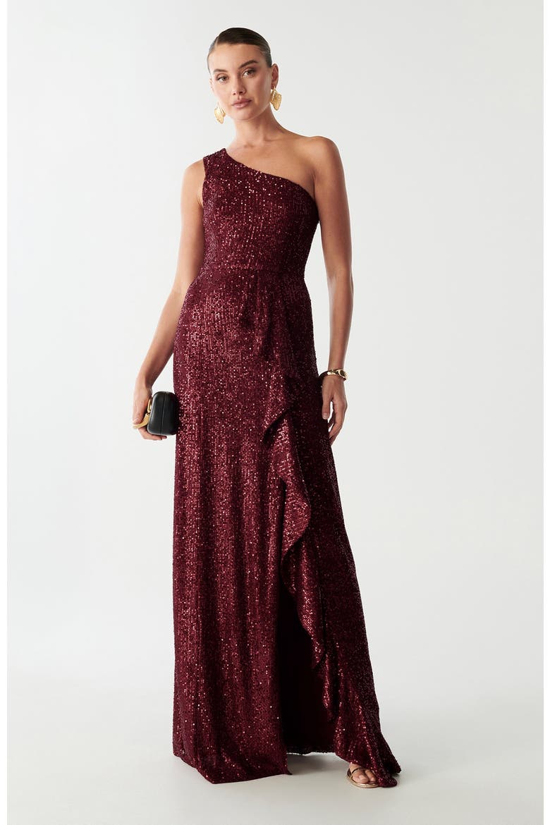 Catia Dress, Alternate, color, Burgundy Sequin