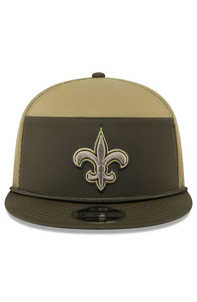 New Era Men's New Era Dark Green New Orleans Saints 2025 Salute to Service Split Panel 9FIFTY Snapback Hat, Alternate, color, Dark Green