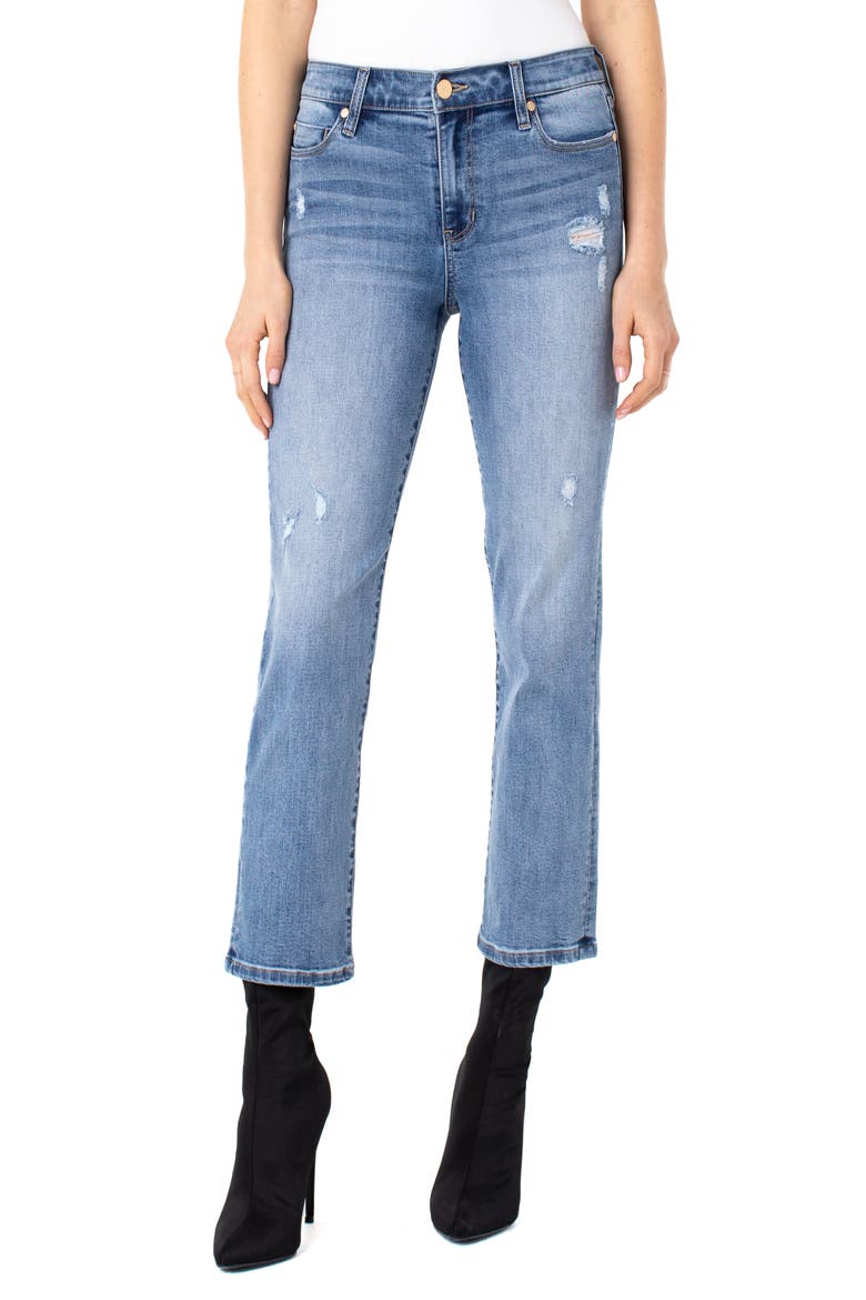Ripped Ankle Straight Leg Jeans, Main, color, GORDON