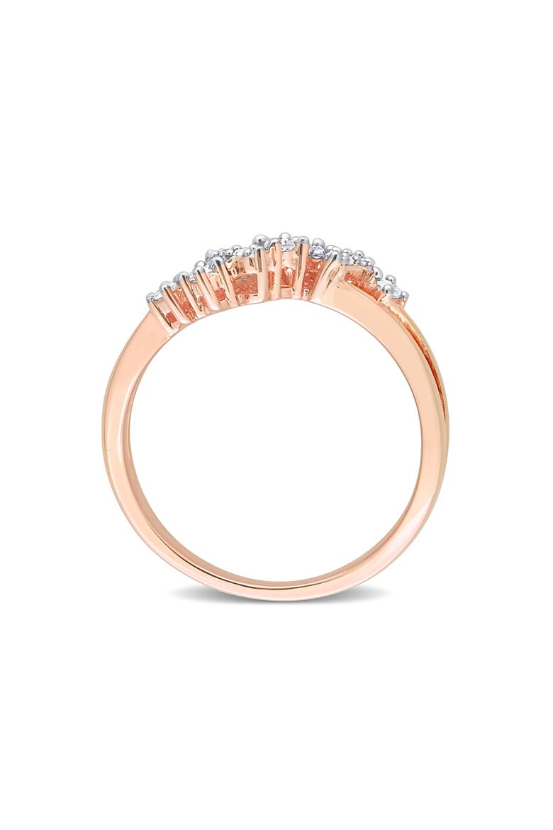 Wavy Diamond Ring - 0.17ct., Alternate, color, ROSE GOLD
