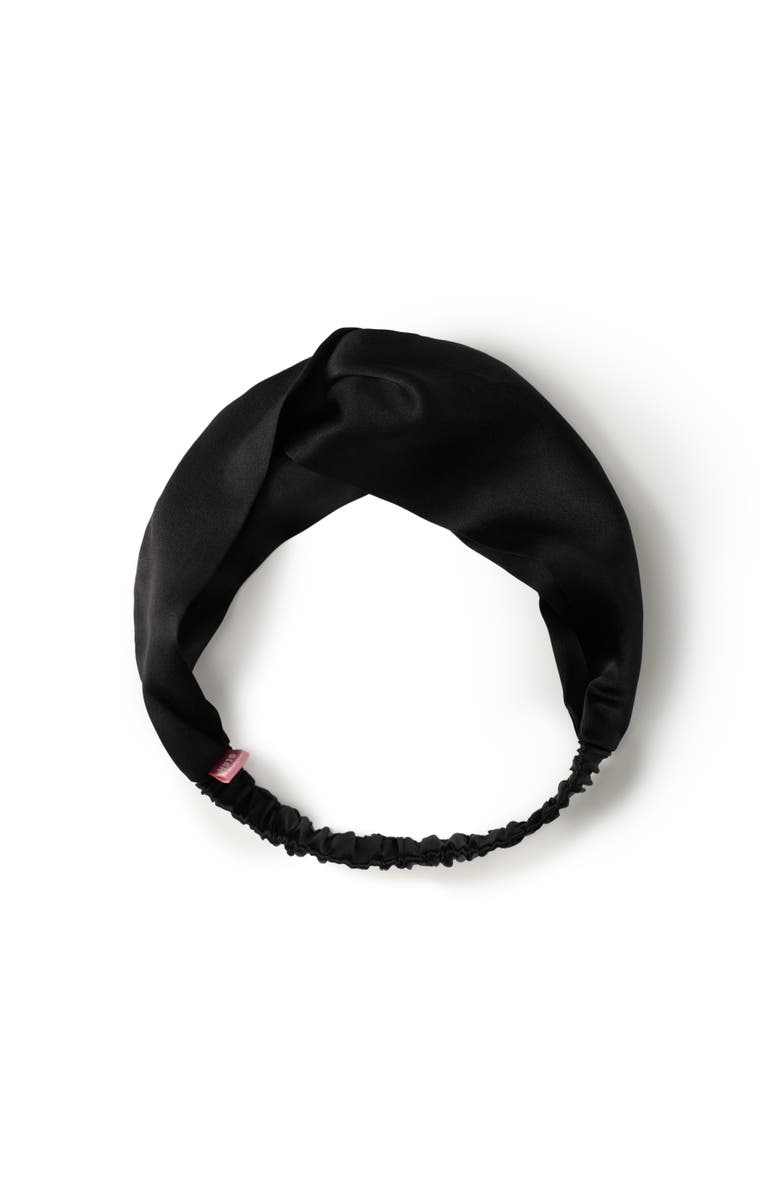OLAH Silk Twisted Hairband, Main, color, Black