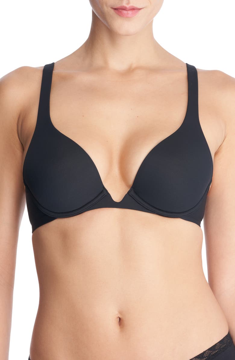 Natori Verge Underwire Convertible Plunge Contour Bra, Main, color, Black