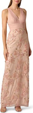 Aidan Mattox Embroidered Mesh Gown