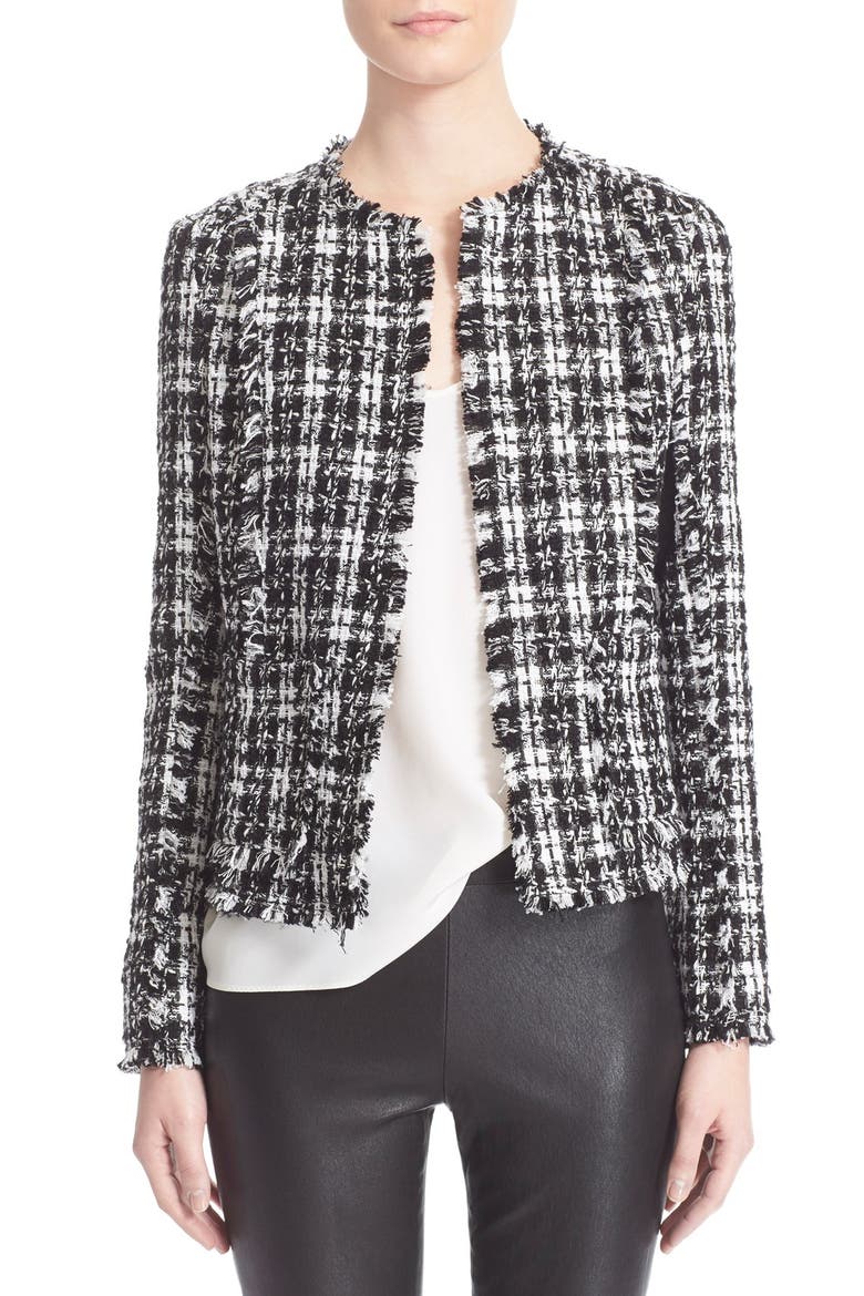 'Nocturnal' Tweed, Main, color, BLACK/ WHITE