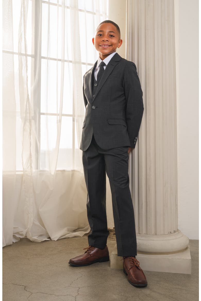 Kids' Luxor 5-Piece Slim Fit Suit, Alternate, color, Kem Charcoal