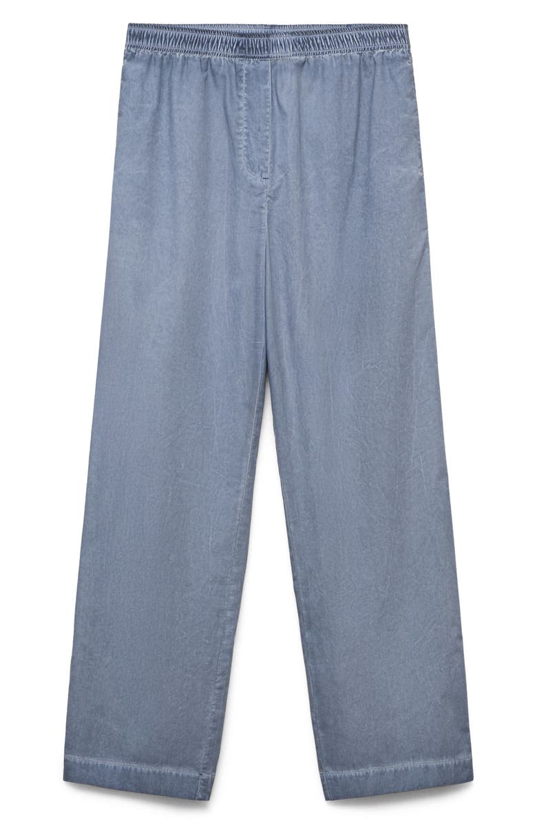 MANGO Garment-Dyed Cotton Pajama Pants, Alternate, color, Ink Blue