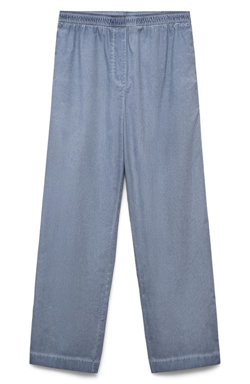 Mango Garment-dyed Cotton Pajama Pants In Blue