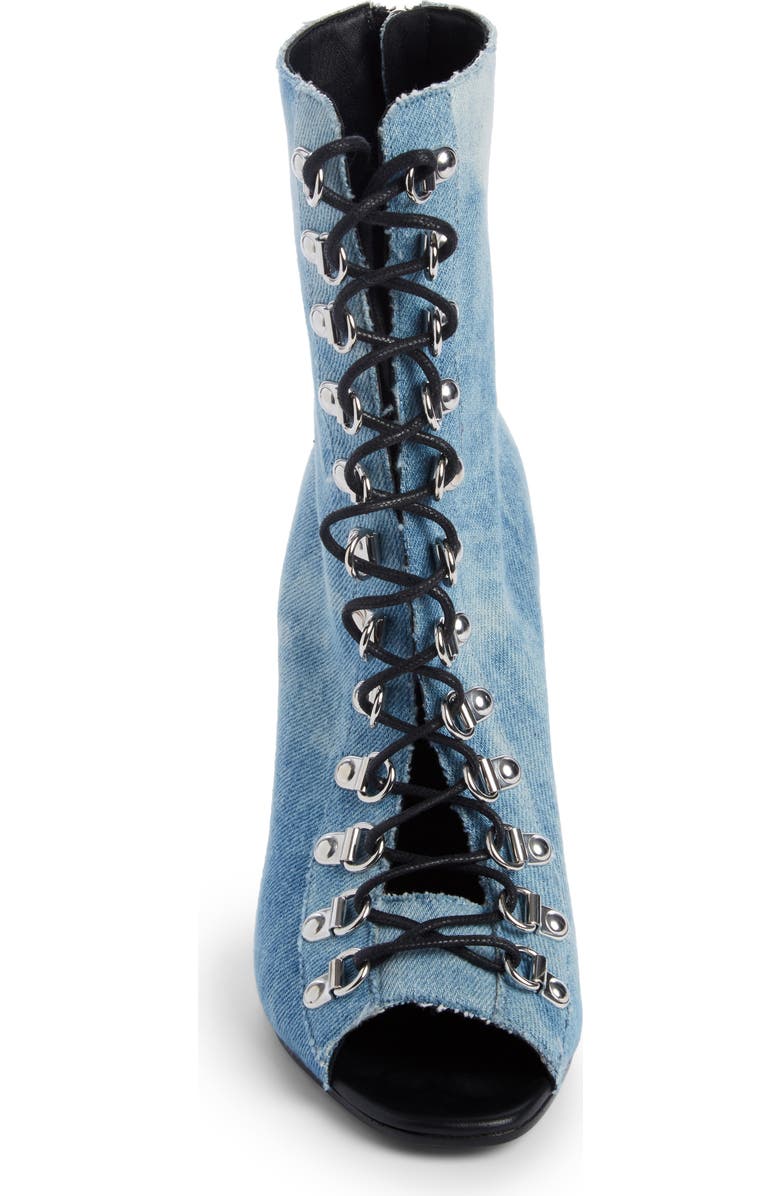 Balmain Club Peep Toe Bootie, Alternate, color,