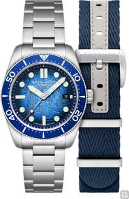 SPINNAKER x Dolphin Project Croft Midsize Automatic Aqua Play Watch Set, 40mm
