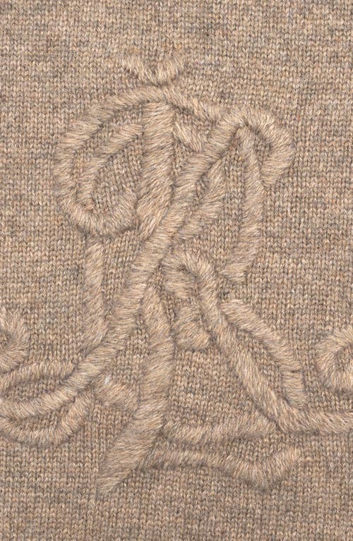 Lauren Ralplh Lauren Embroidered Logo Scarf In Brown